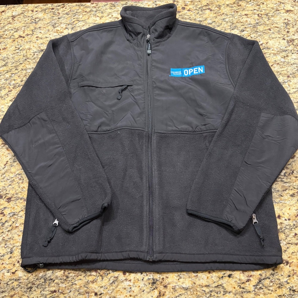 Charles River Apparel Mens XL Black Fleece Jacket American Express OPEN Full Zip